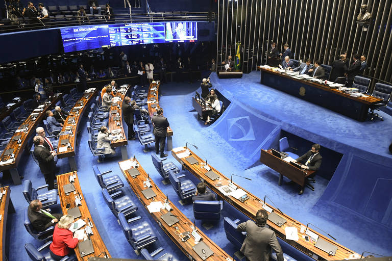 Plenário do Senado Federal durante votação em 1° turno da reforma da Previdência