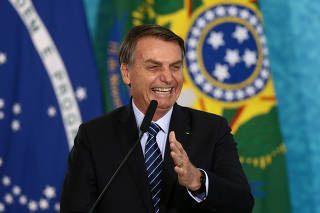 O presidente Jair Bolsonaro em cerimônia em Brasília (DF)