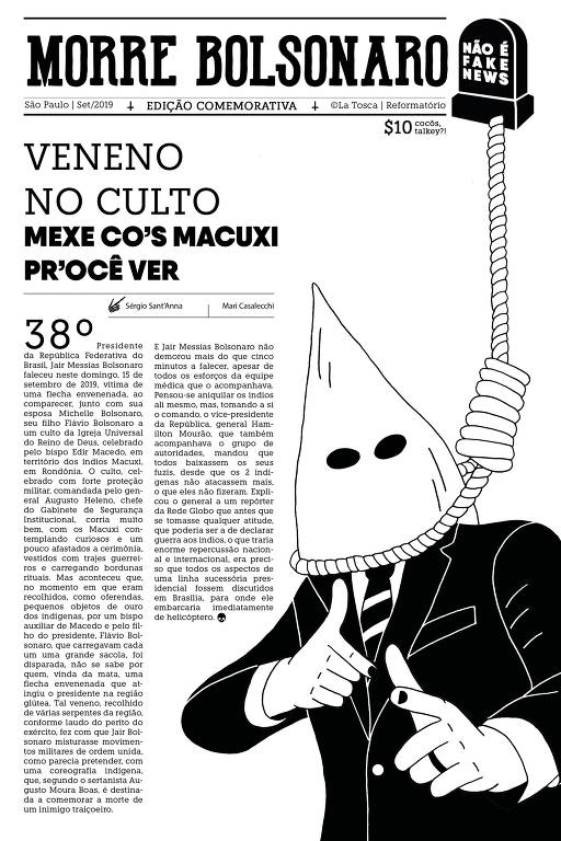 Capa da publicação Morre Bolsonaro, do coletivo La Tosca