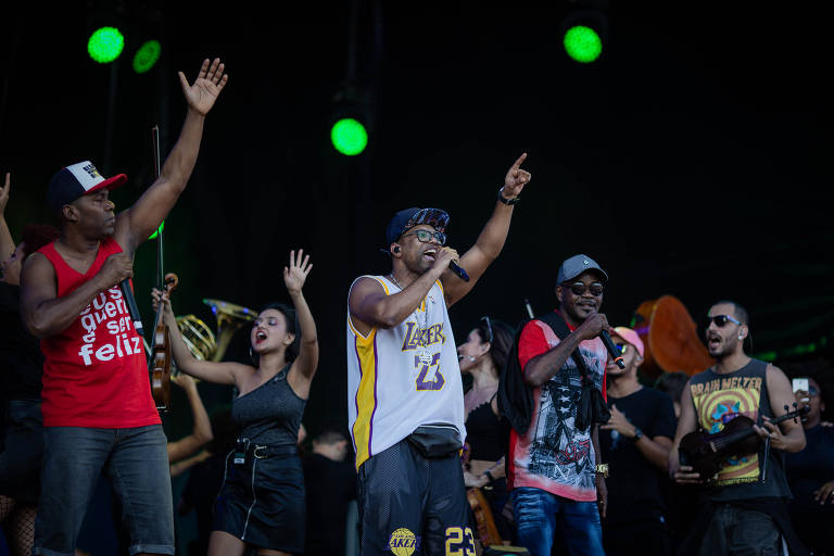 Show da Funk Orquestra com Ludimilla, Fernanda Abreu e Buchecha, no palco Sunset, durante o terceiro dia do segundo final de semana do festival Rock in Rio