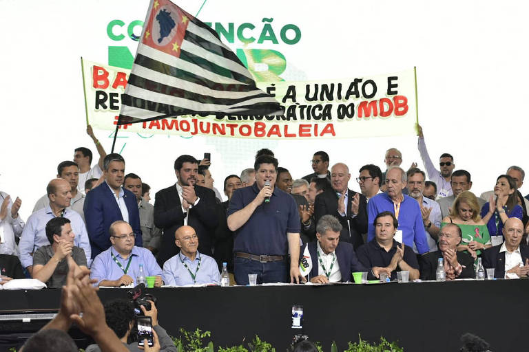 Em convenção nacional em Brasília, o deputado federal e líder da legenda na Câmara dos Deputados, Baleia Rossi foi eleito presidente nacional do partido