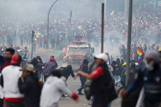 Protests against Ecuador's President Lenin Moreno's austerity measures in Quito