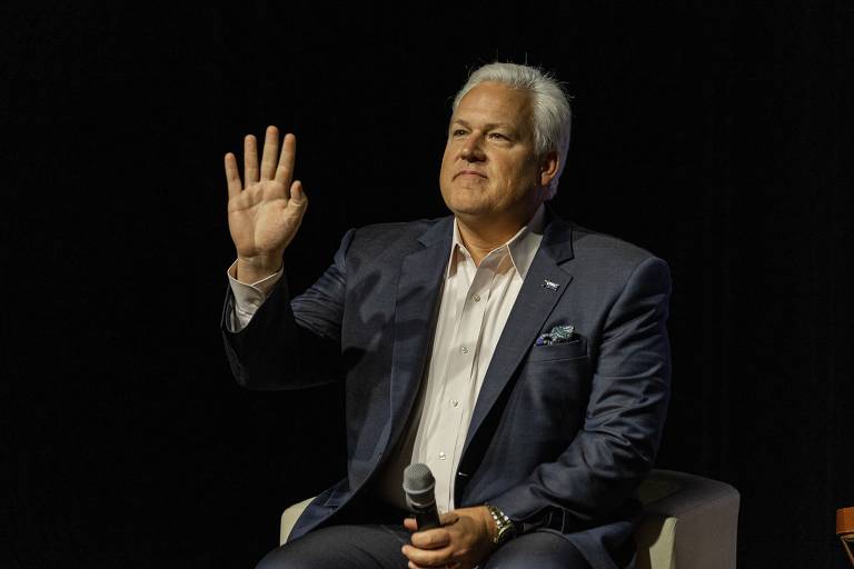 O americano Matt Schlapp, presidente da União Conservadora Americana, entidade que organiza a Cpac (Conferência de Ação Política Conservadora), participa da coletiva de imprensa da edição brasileira do evento