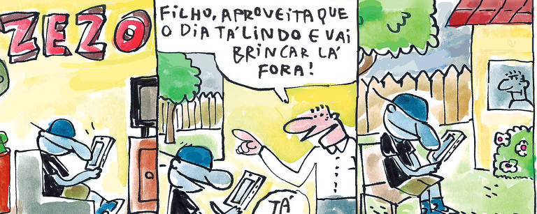 o ilustrador Adão Iturrusgarai faz tirinha para a Folhinha (edição especial Dia da Criança) . 12.out.2019