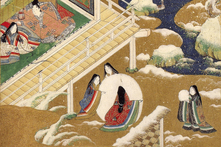 Ilustração do capítulo 20 do romance O conto de Genji, escrito por Murasaki Shikibu no século 11