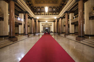 Salão dos Passos Perdidos, dentro do Palácio da Justiça de São Paulo