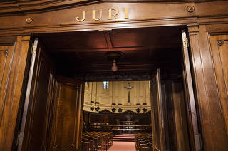 Sala do júri do Tribunal de Justiça de São Paulo, na região central de SP