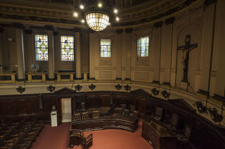 Sala do júri do Tribunal de Justiça de São Paulo, no centro de SP