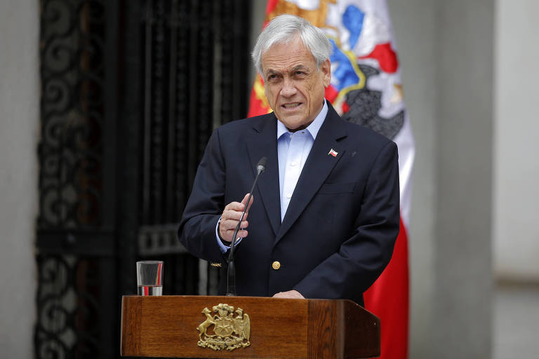 O presidente do Chile Sebastián Piñera, durante um discurso em Santiago
