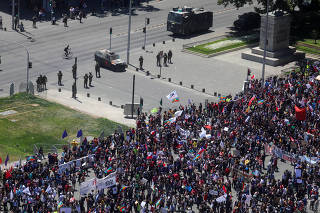 Protests against Chile's government in Santiago