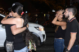 Relatives of Marcelo Terrazas, a protester who was killed during clashes in Montero are seen in Santa Cruz