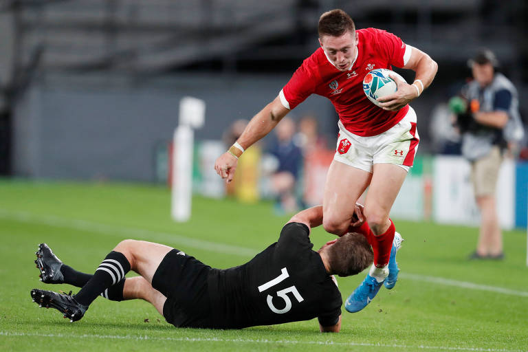 Disputa pelo bronze entre Nova Zelândia e País de Gales na Copa do Mundo Rúgbi, em Tóquio, Japão