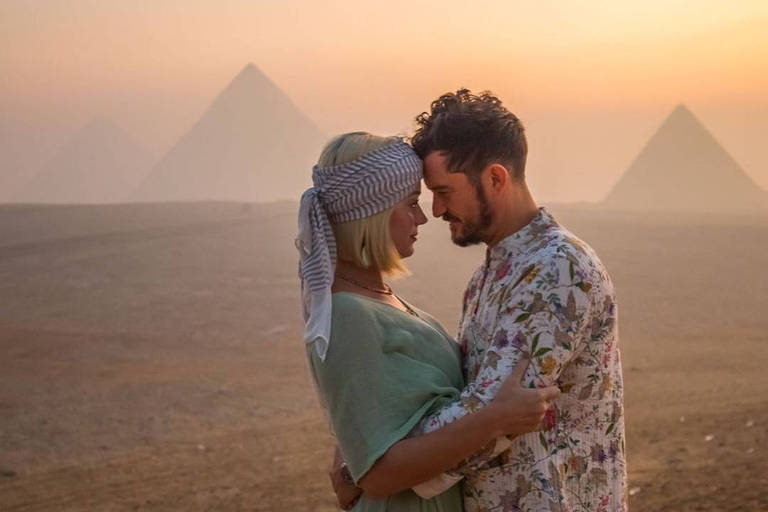 Katy Perry e Orlando Bloom em viagem ao Egito