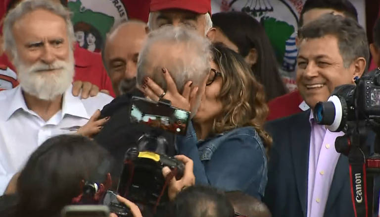 Lula e a namorada, a socióloga Rosângela da Silva.  