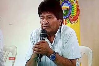 Bolivia's President Evo Morales annouces his resignation in Lauca N, Cochabamba, Bolivia