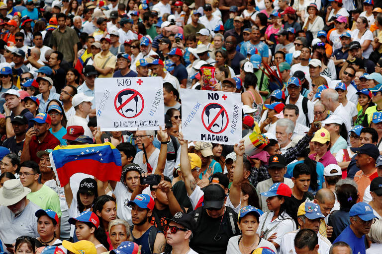 Manifestações contra e a favor do regime Maduro na Venezuela