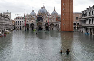 Authorities patrol St. Mark?s Square after days of severe flooding in Venice