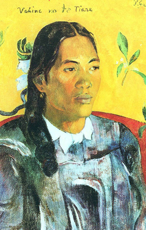 A obra 'Moça com uma Flor',  tela de um 1891 do pintor Paul Gauguin