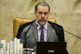 O presidente do Supremo, ministro Dias Toffoli, em sessão em Brasília (DF)