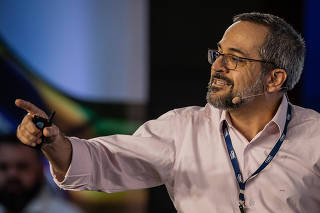 Abraham Weintraub discursa em evento conservador em São Paulo