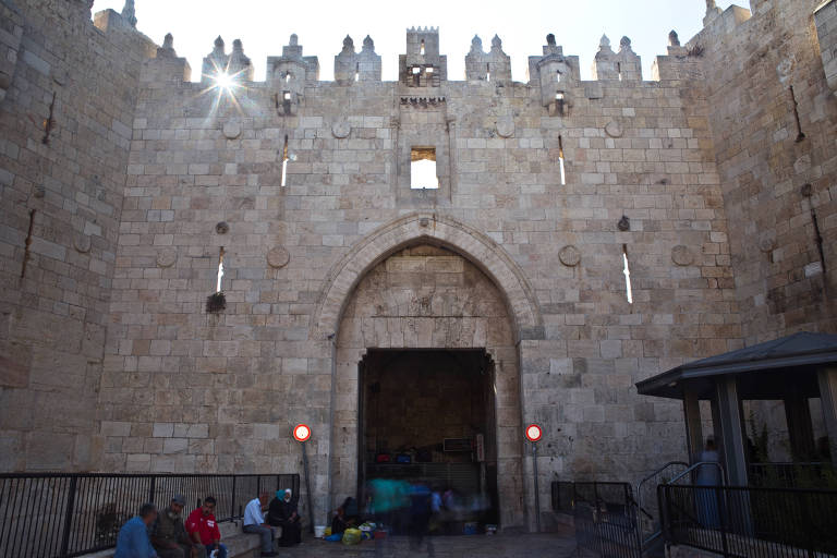 Portão de Damasco na Cidade Velha de Jerusalém, em Israel