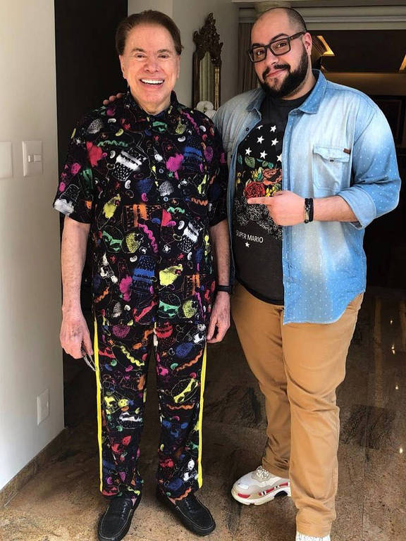 Silvio Santos com o neto Tiago Abravanel