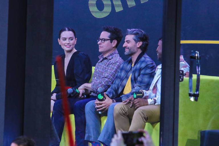 Daisy Ridley, J. J. Abrams, Oscar Isaac e John Boyega participam de um painel na CCXP neste sábado (7) sobre o filme "Star Wars: A Ascensão Skywalker" 