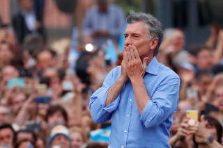 Argentina's outgoing president Mauricio Macri holds a rally in Buenos Aires