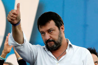 FILE PHOTO: Italy's League Party holds an anti-government demonstration in Rome
