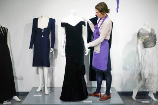 Britain's Princess Diana's gowns pictured at Kerry Taylor auctions in London
