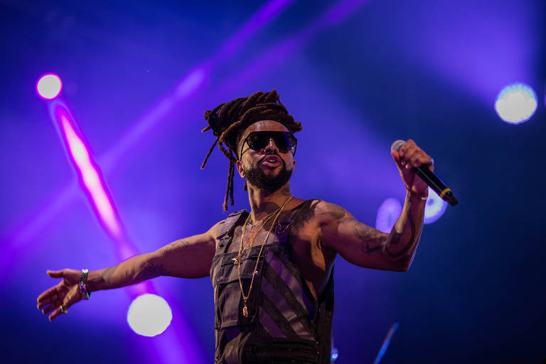 O rapper Rael durante show no Rock in Rio 2019