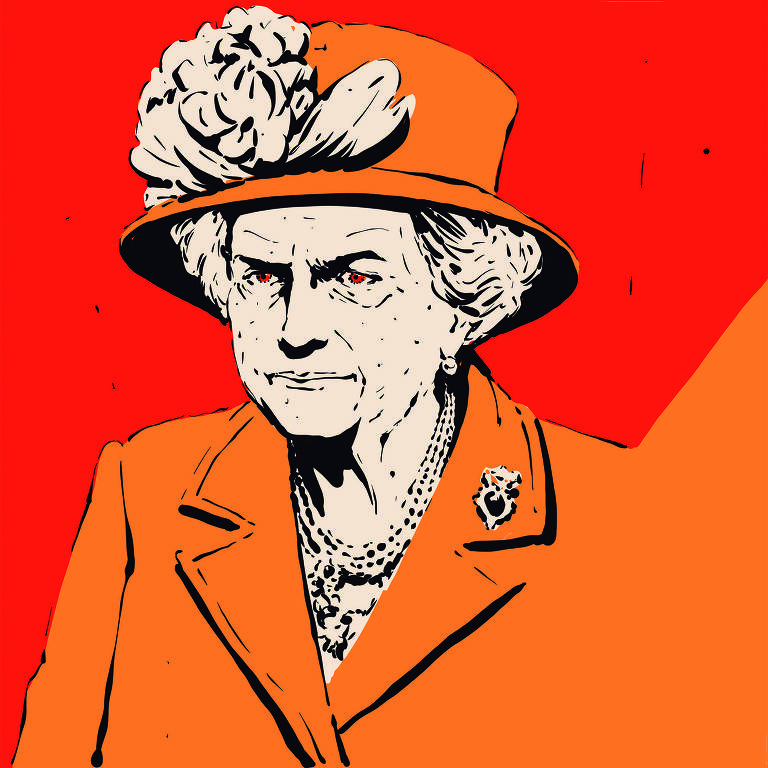 Meme mostra Bolsonaro vestido com trajes da rainha da Inglaterra
