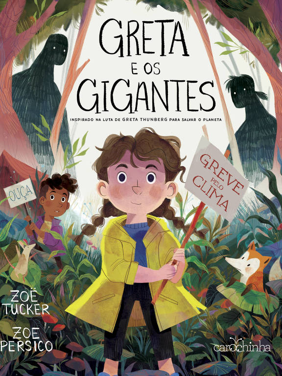 Capa do livro "Greta e os Gigantes", inspirado na ativista ambiental Greta Thunberg