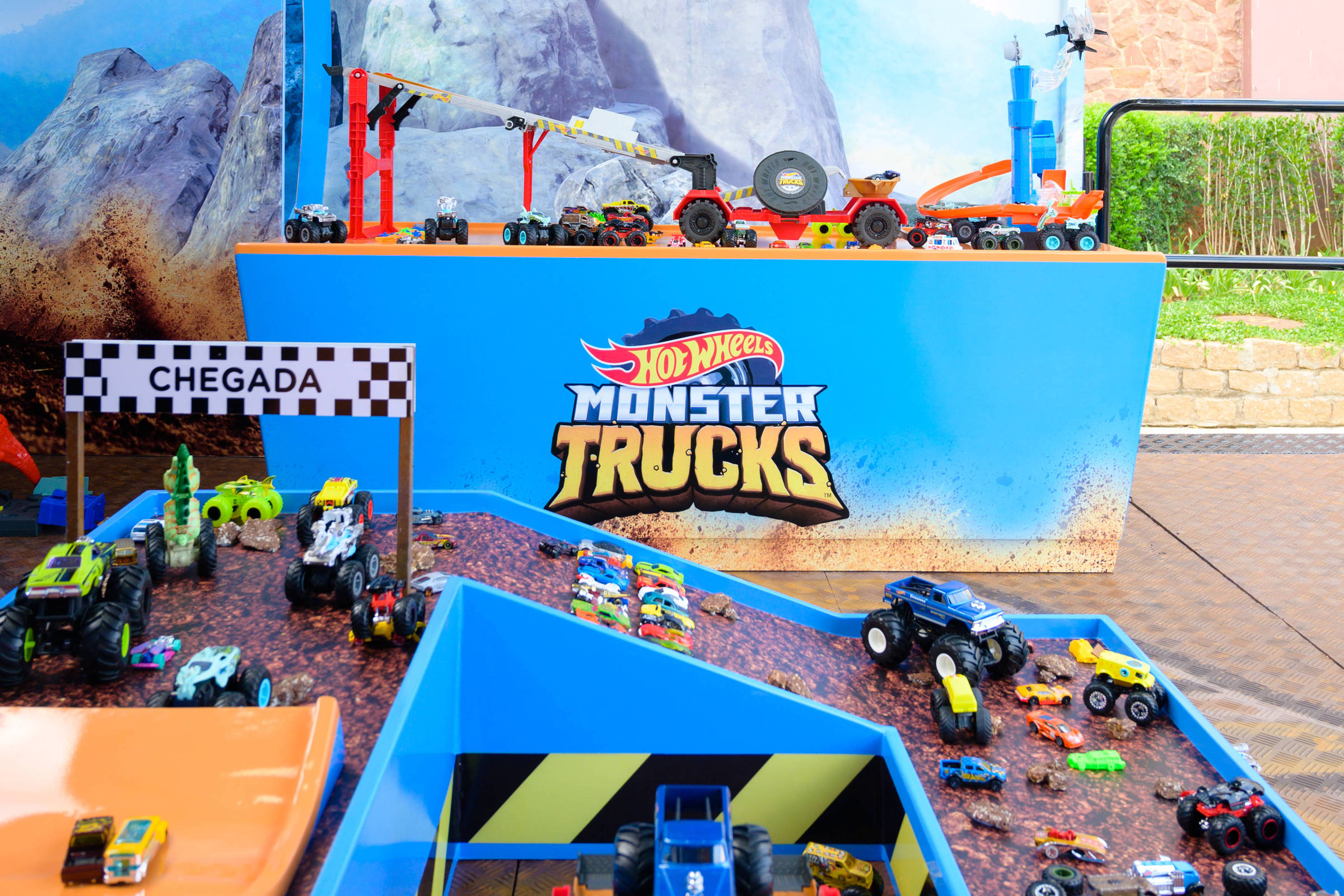 Monster Trucks Como Brinquedos Para Crianças Conjunto Ilustrações