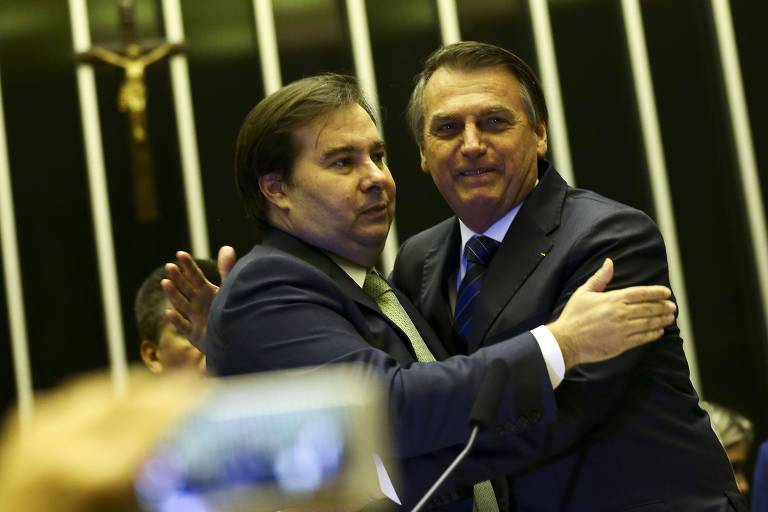 O presidente Jair Bolsonaro e o presidente da Câmara, Rodrigo Maia