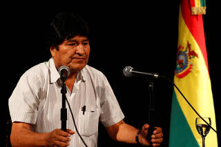 News conference of former Bolivian President Evo Morales, in Buenos Aires
