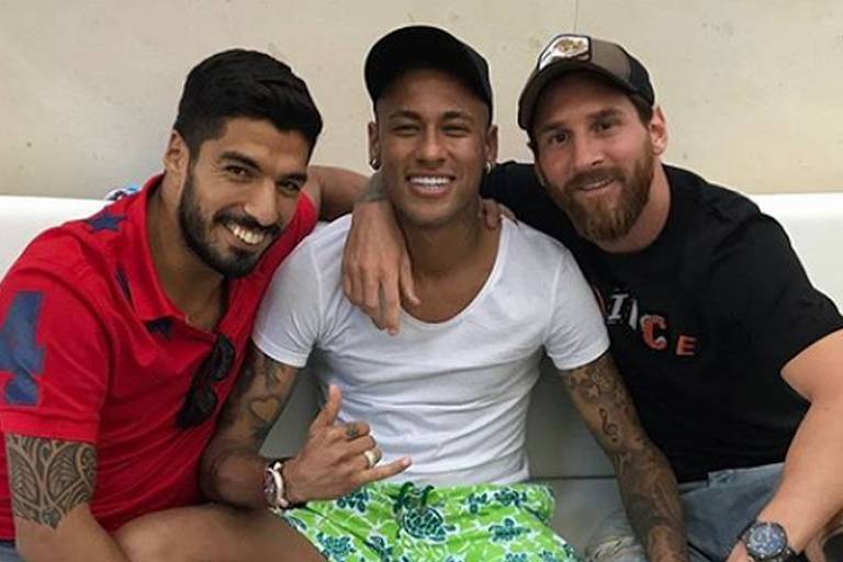 Luis Suárez, Neymar Jr. e Lionel Messi