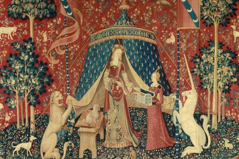 A série de tapeçaria 'A dama e o unicórnio' já inspirou alguns artistas e tem inscrição enigmática: 'Mon seul desir'