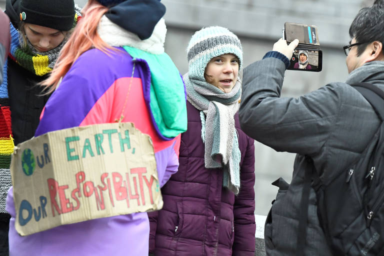 Greta Thunberg comemora aniversário em protesto; veja mais fotos