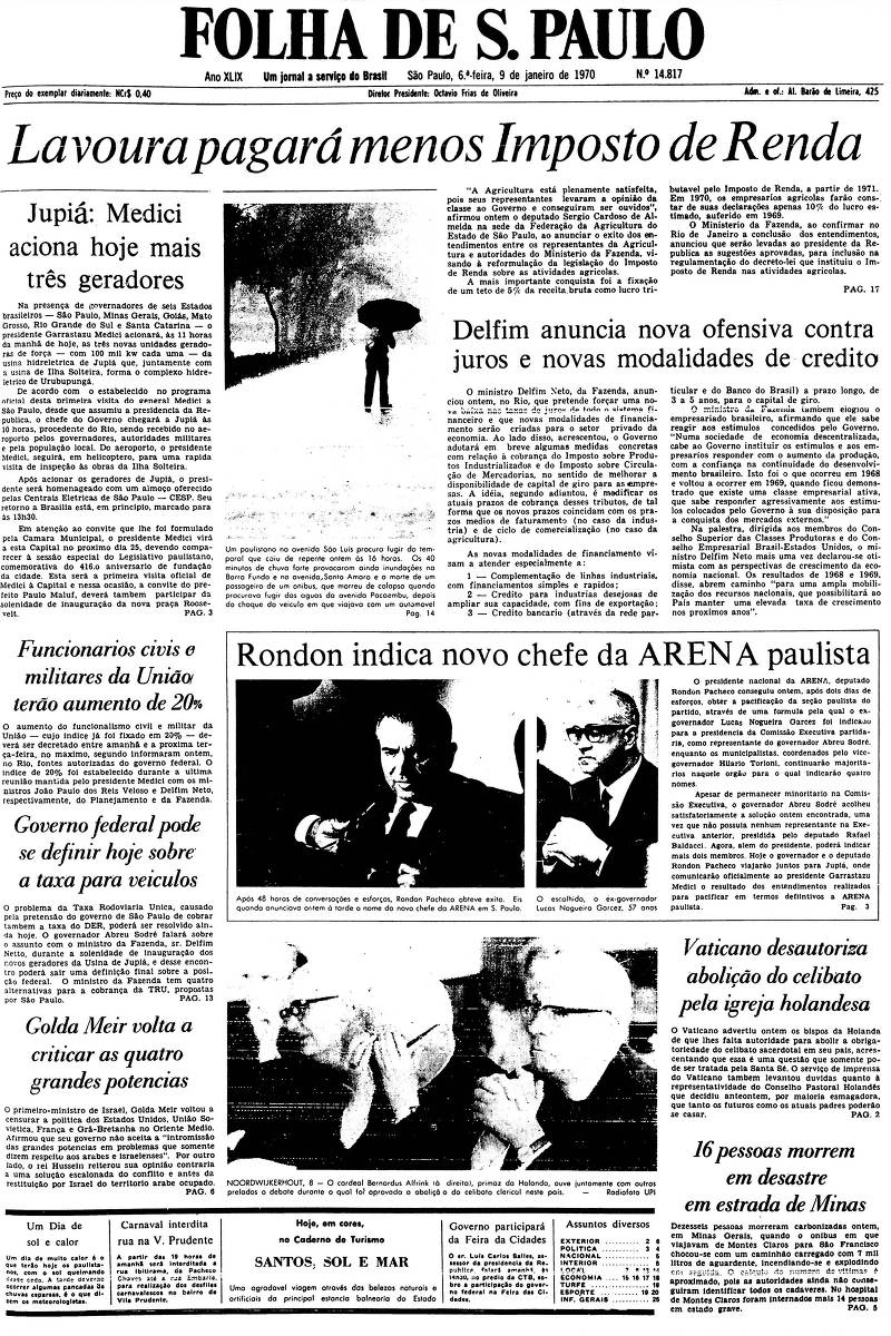1970 Presidente da Arena termina com crise interna do partido em SP 09/01/2020 Banco de
