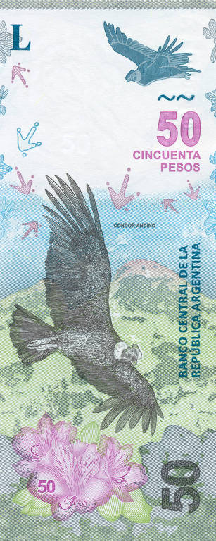 Notas de pesos argentino tem animais estampados em cédulas