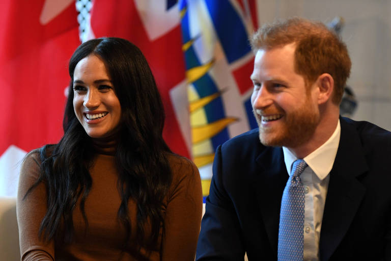 Meghan e o príncipe Harry visitam a Casa do Canadá, em Londres 