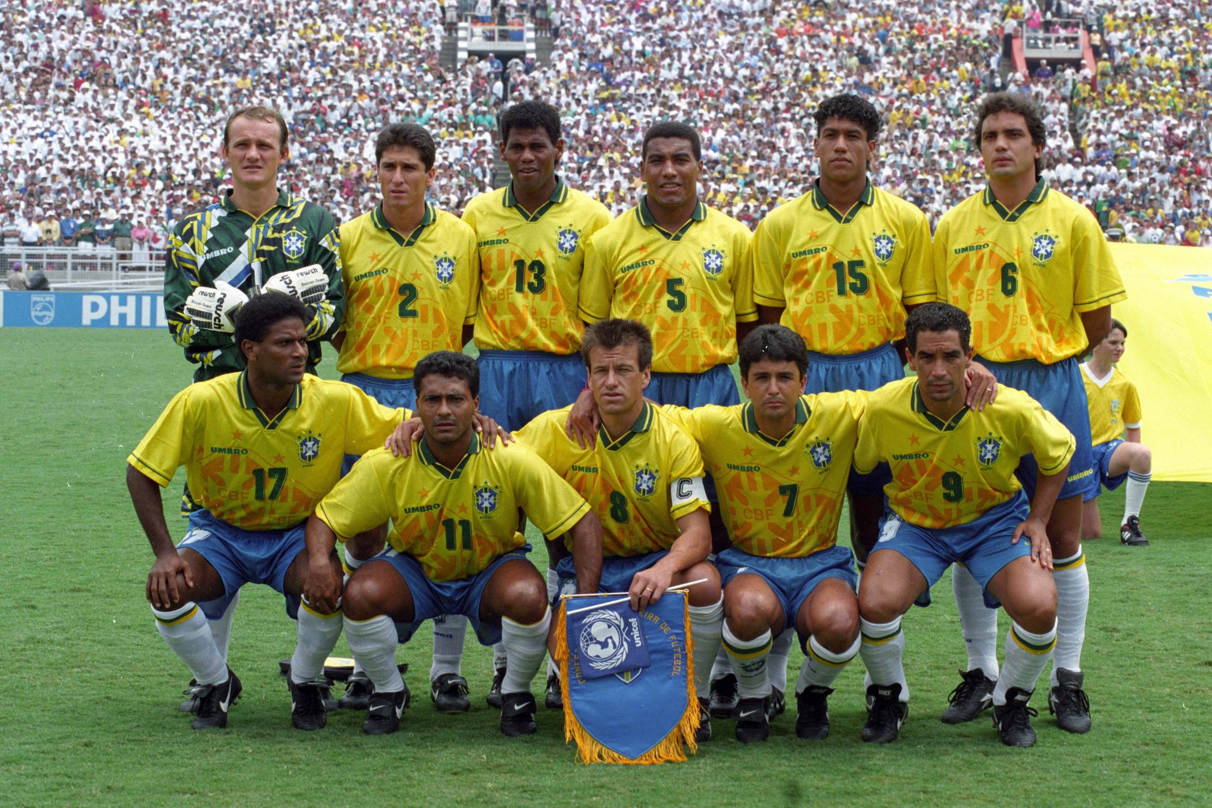 Camisa Seleção Brasileira Umbro 1994 Dunga 8 Cbf Amarela Tri