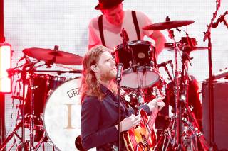 Schultz of The Lumineers performs during iHeartRadio's ALTer EGO concert at The Forum in Inglewood