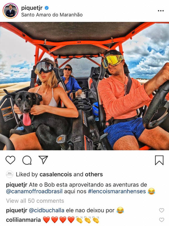 Perfis associados ao piloto Nelsinho Piquet sugerem infrações no Parque Nacional Lençóis Maranhenses