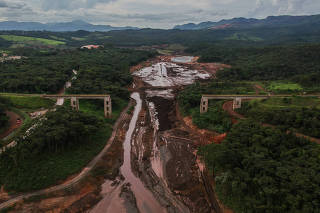 Vista aérea do Córrego do Feijão, em Brumadinho (MG)