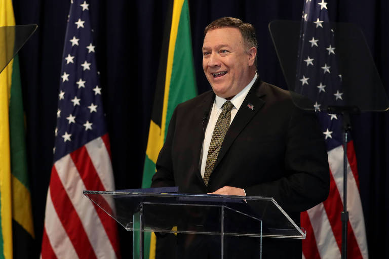O secretário de Estado americano, Mike Pompeo, em evento na Jamaica, em janeiro
