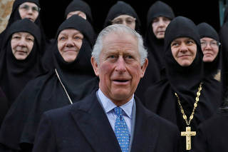 Britain's Prince Charles visits Russian Orthodox Church of Mary Magdalene on the Mount of Olives in Jerusalem