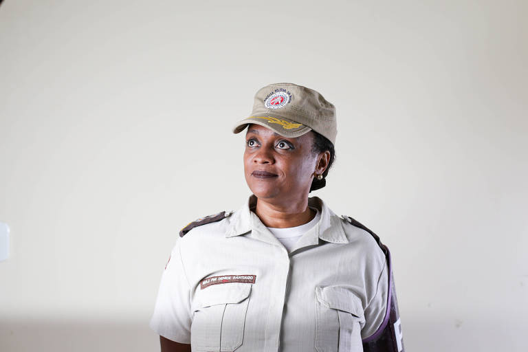 A policial militar Denice Santiago, da Bahia
