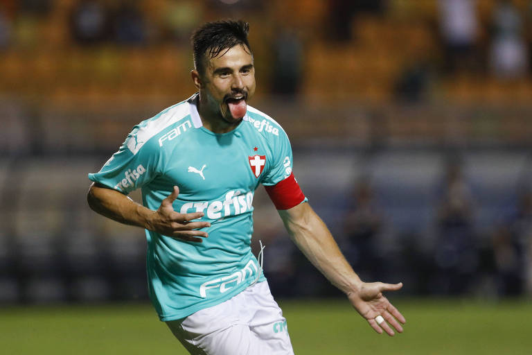 Willian comemora seu gol durante jogo entre Palmeiras x Oeste realizado no Estádio do Pacaembu, Zona Oeste de São Paulo, SP. A Partida é válida pela 3ª rodada do Campeonato Paulista 2020.